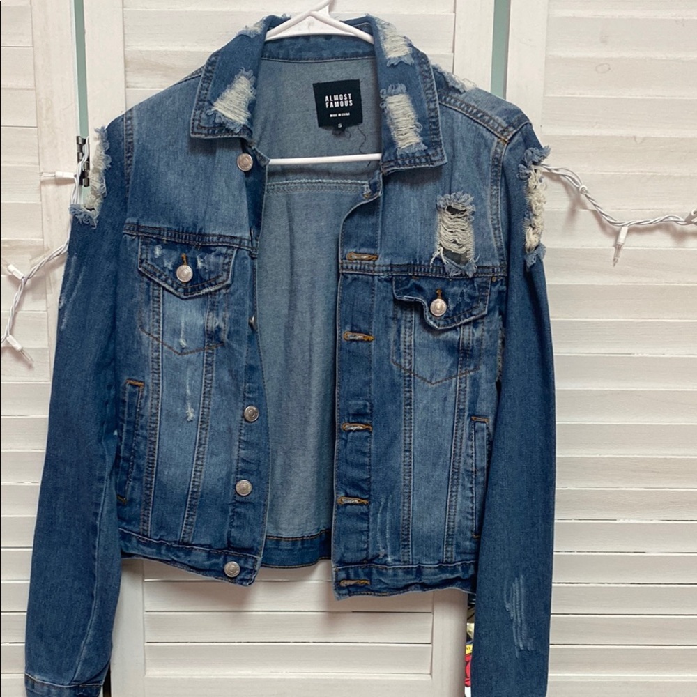Almost Famous Distressed Denim Jacket